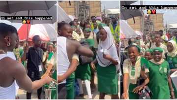 “New superstar in class”: School girls excited after meeting BBN star Bryann, they scream as he hugs 1 of them