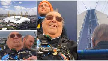 100-year-old man climbs the roof of 02 Arena in wheelchair to celebrate birthday, video stirs mixed reactions