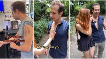 "She fell in love": Man tattoos his crush's face on his chest and arm, uses it to convince her to date him