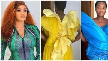 "Evil tailor": Uche Ogbodo rants as she shares what ordered and 2 botched dresses she got