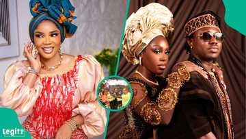 “Who is he?”: Mystery man makes bundles of money rain on Iyabo Ojo at Zlatan’s wedding, fans react