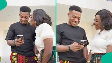 "Did I just hear muah?" Pastor Jerry Eze reacts in cute video as wife quickly locks lips with him