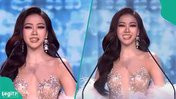Moment Miss Grand Thailand contestant's fake teeth falls out on stage