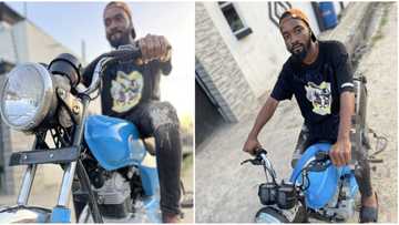 Ambitious Nigerian man 'buys' motorcycle, prepares to ride from Lagos to London, causes stir on Twitter