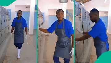Man Working As Mortuary Attendant Knocks At Door Before Opening Morgue