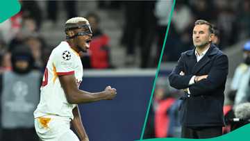 Galatasaray coach reacts after Osimhen scored his first Champions League goal this season