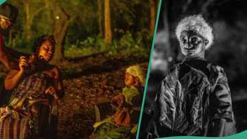 "Dem don use her do bush baby": Photos as Kunle Afolayan features Aunty Ramota in Anikulapo series