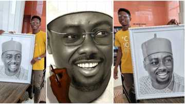 Obi Cubana: Ibadan mum follows talented son to deliver lifelike drawing to billionaire, he is impressed