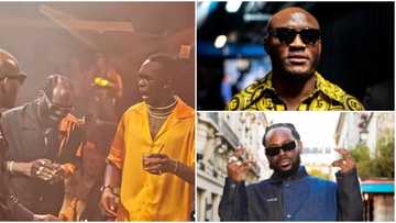 "9ja Boys doings": Video of Adekunle Gold, Usman Kamaru dancing with Israel Adesanya as he celebrates trends