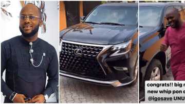 Comedian I Go Save splashes millions of naira on new Lexus SUV, many congratulate him as hustle pays off