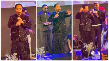 Dollar rain on Prophet Odumeje as he performs his new song in London