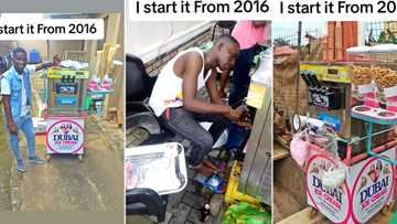 “Big congratulations”: Nigerian man celebrates his ice cream business, says it has become a success