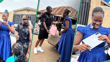 Secondary school student screams as Asherkine storms her school on graduation day, gifts her tablet