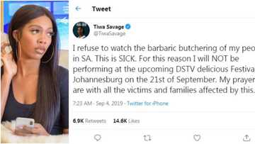 Tiwa Savage reacts angrily to xenophobia, pulls out of show in South Africa