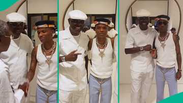 Video as Sanwo-Olu and Wizkid exchange pleasantries, pose for pics at Tony Elumelu's party