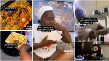 "Flat tummy in the mud": Nigerian lady enters kitchen by 2am, swallows fufu in video, causes a stir