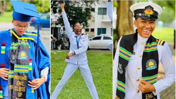 Pretty African lady bags first class in Marine Engineering, sweet photos go viral