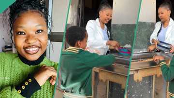 Teacher gives students free food, serves rice on their plates, her students rejoice