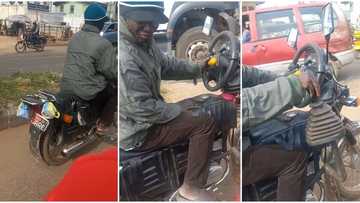 "Nigerians are creative": Akure man rebuilds his motorcycle, adds steering and hand gear, video goes viral