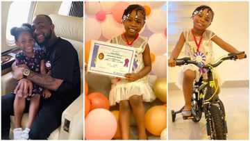 Davido buys daughter Imade a gift as she graduates from kindergarten (photos)