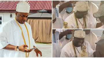 Moment Ooni of Ife arrived at 45th birthday party of Oba Saheed Elegushi