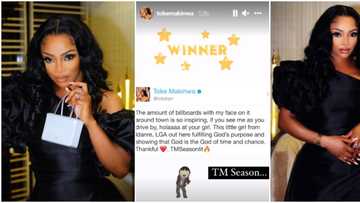 This young girl from Idanre is grateful: Toke Makinwa gushes about her face on many billboards