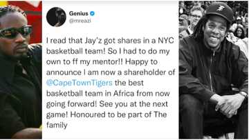 “You brag different”: Mr Eazi buys shares in basketball club after Jay Z bought shares in NYC team, fans react