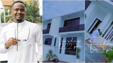 I’m not going anywhere: Zubby Michael stylishly shows off exterior of palatial mansion in funny video