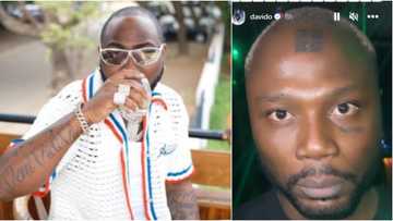 "This one get girlfriend like this?" Reactions as Davido acknowledges fan who tattooed 30BG on his forehead