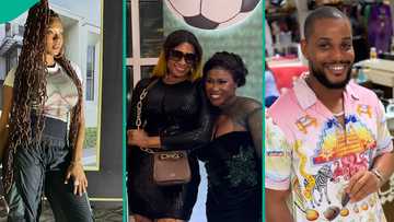 May Edochie links up with Ini Edo, Nollywood big fishes at a party, Alexx Ekubo repeatedly hugs her