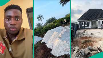 Young Nigerian man builds house, installs POP, furnishes interior to taste