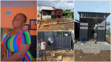 "You did well": Lady lays foundation with blocks, turns container into beautiful shop, adds amazing decor