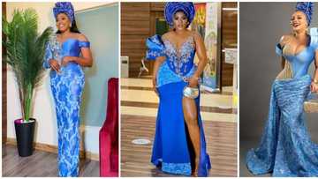 5 stylish asoebi looks at Peggy Ovire and Frederick Leonard's traditional wedding