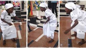Grandmum in wrapper takes the floor in church, shocks people with energetic dance, moves legs like young lady