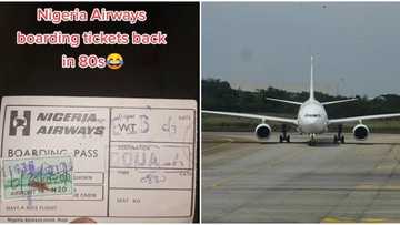 "150 Naira from Lagos to Cameroon": Lady shares 1987 'flight ticket' issued to her dad by Nigerian Airways