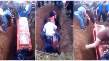 Watch video of how a corpse fell out of coffin at the cemetery