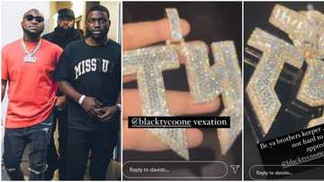 Davido splashes millions on ‘blinding’ customised jewellery for right hand man, Black Tycoone
