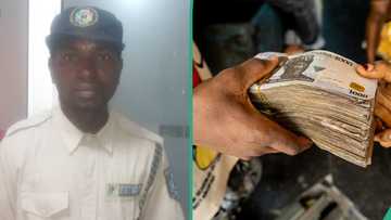 "He is honest": Bank security man picks N62k from the floor, returns it to the rightful owner