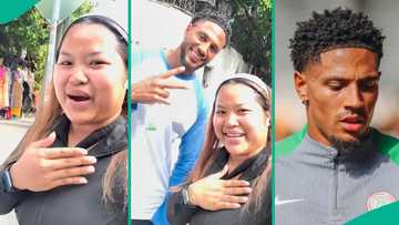 Thai lady records Nigerian goalkeeper Maduka Okoye during impromptu meeting, posts video