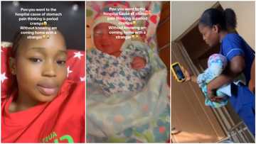 Cryptic pregnancy: Nigerian lady gives birth after complaining of stomach pain, video creates buzz