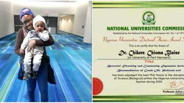 Proud mum of 4 kids mocked as a 'baby making machine' gets award for best thesis in Nigeria, many react