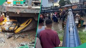 Breaking: Many dead as billboard collapses, crushes tricycles in top southeast state, video emerges