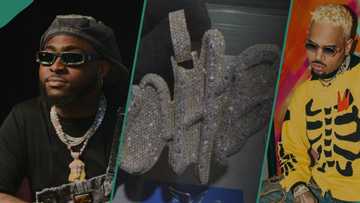 "Love u Ghandi OHB30BG" : Adorable moment Chris Brown gave Davido expensive diamond pendant
