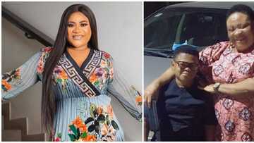 Nkechi Blessing shares photo as her mum meets Osita Iheme for the first time, fans say they look alike
