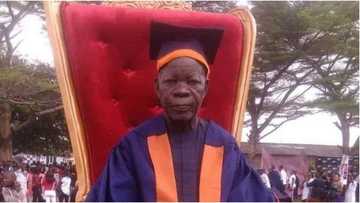 Photo of elderly man who matriculated at Ken Saro Wiwa Polytechnic