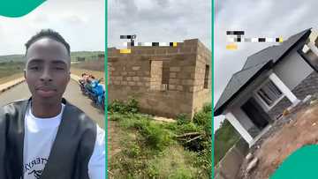 “‘Landlord": Nigerian man shows before-and-after video of house construction, proudly holds keys