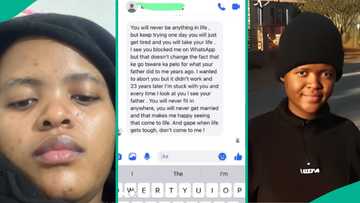 Lady posts painful message her biological mother sent her, people express sadness after reading it