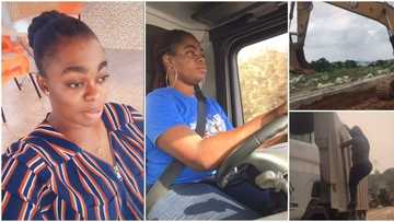 Young lady who works as heavy truck & excavator driver for living inspires many online