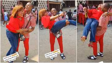 "Your son is strong": Secondary school boy lifts his mum as she visits him, video goes viral