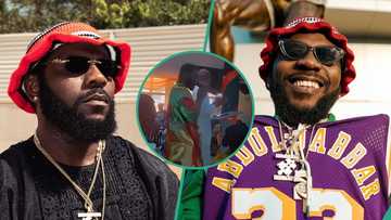 Video as Odumodu Blvck sings gospel song in church at mum's birthday: "So he dey go worship place?"